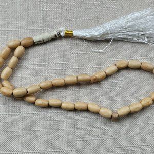 Prayer Beads Tan Real Wood Beads Handmade Tasbeeh Religious Pray Beads